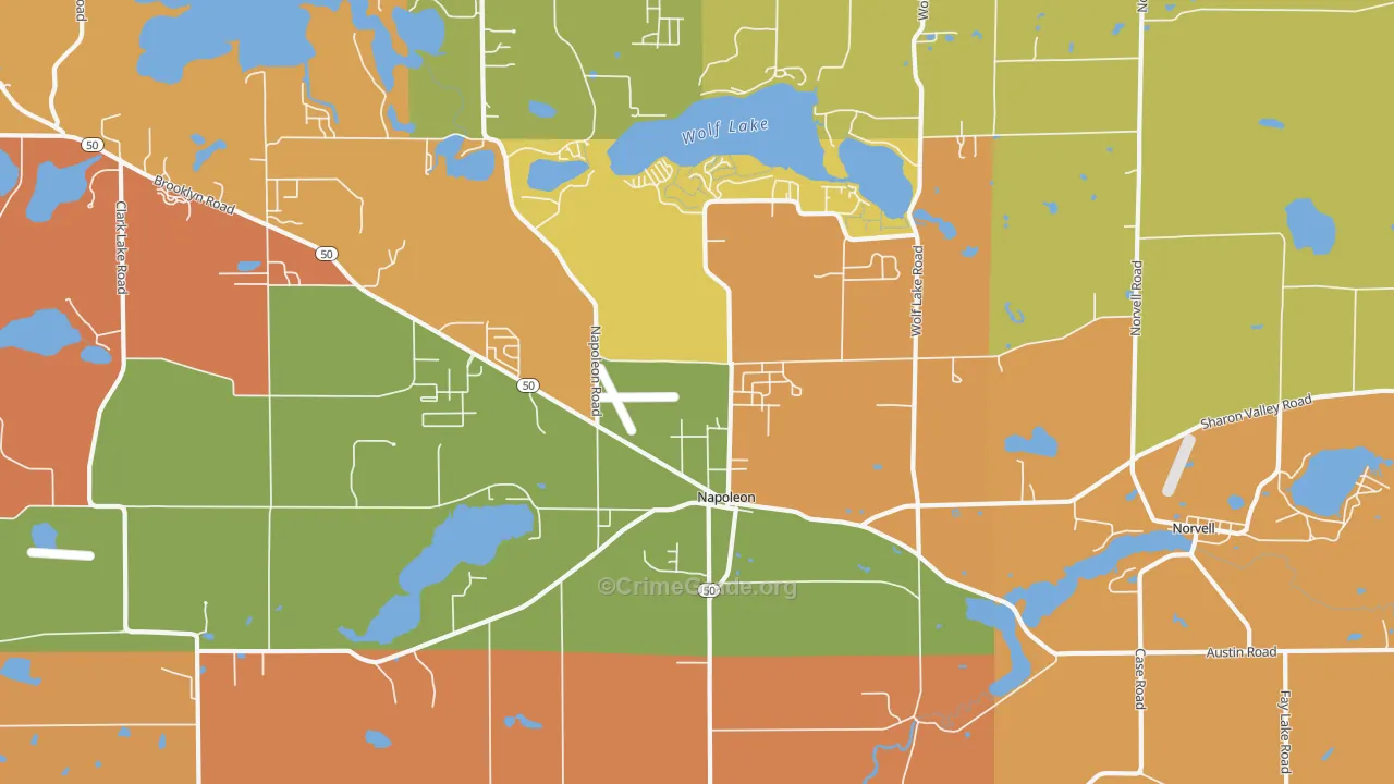 Napoleon, MI Map of Arson Rates
