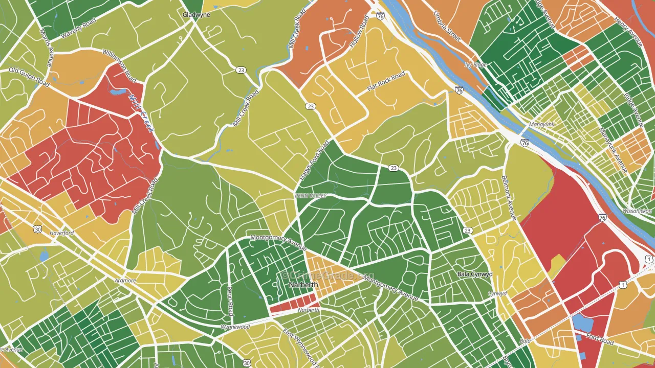 Narberth, PA Map of Arson Rates