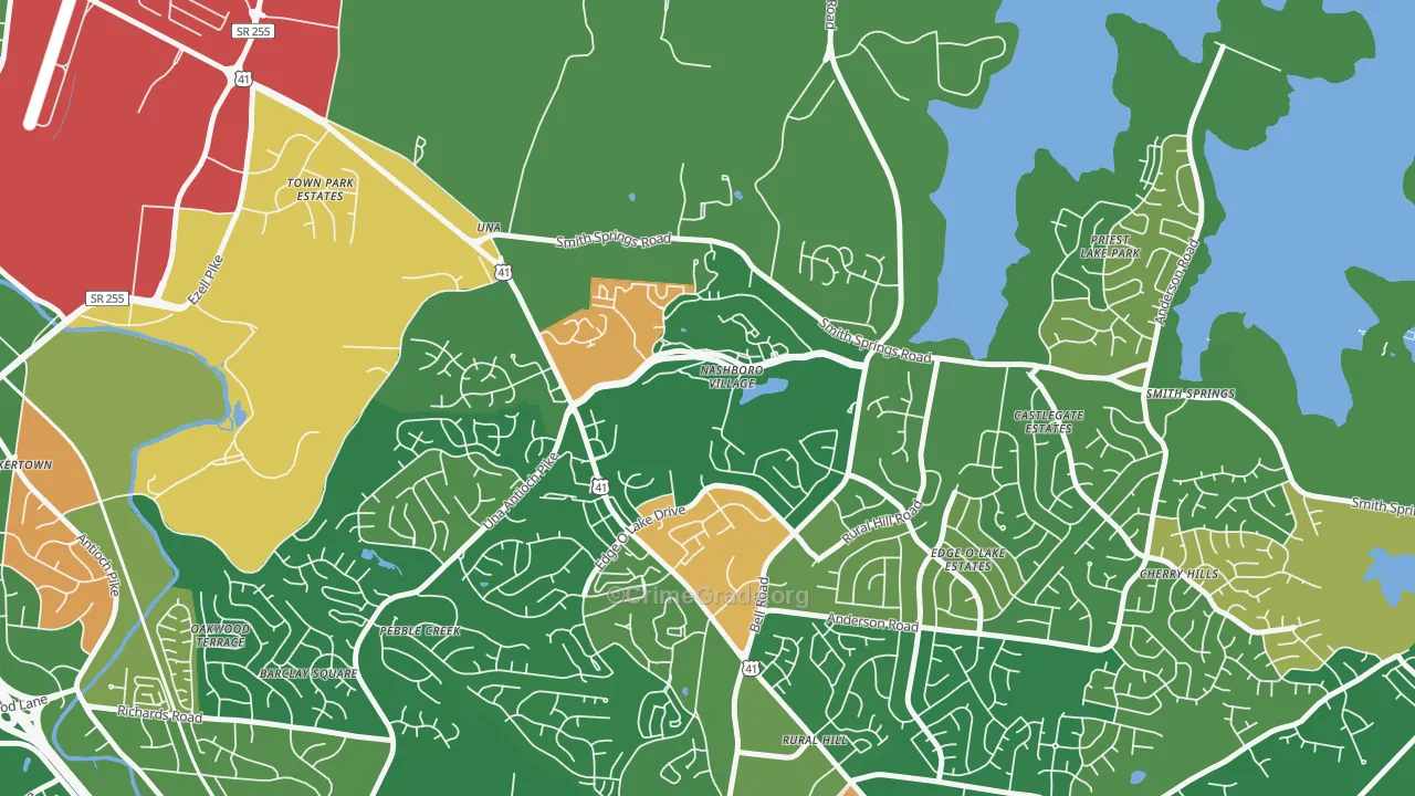 Nashboro Village, Nashville, TN Map of Arson Rates