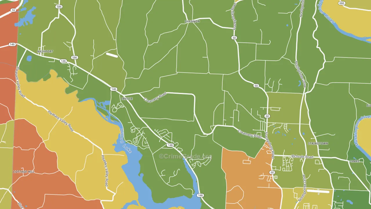Nashport, OH Map of Arson Rates
