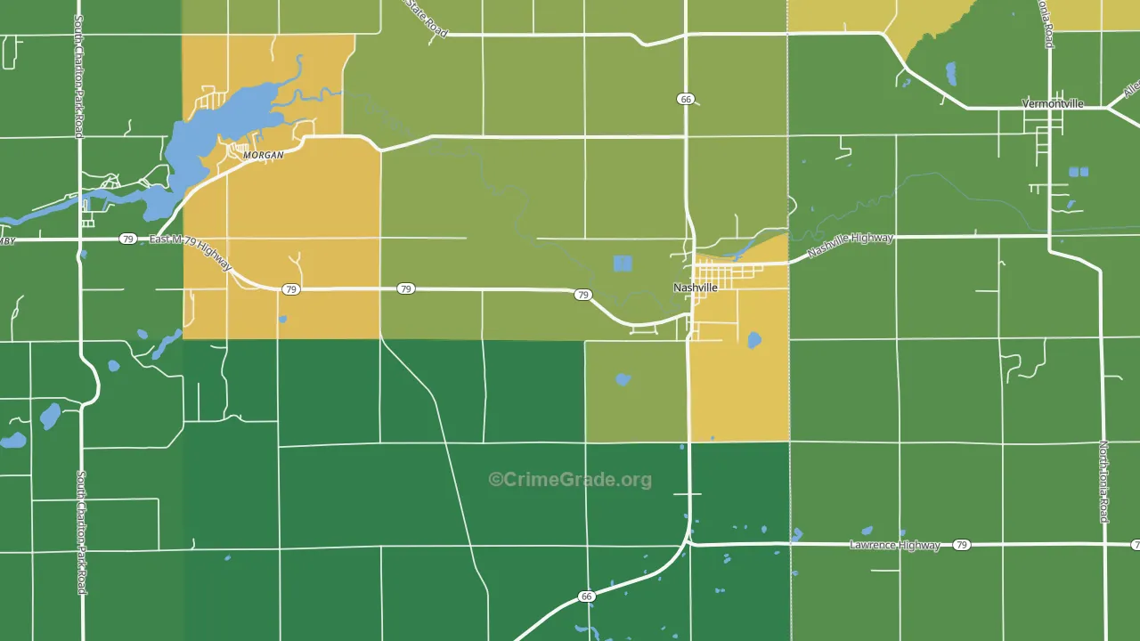 Nashville, MI Map of Arson Rates