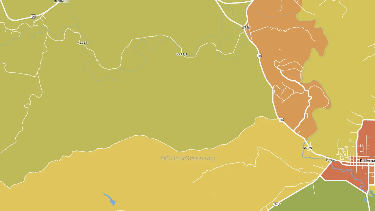 Nashville, OR Map of Arson Rates