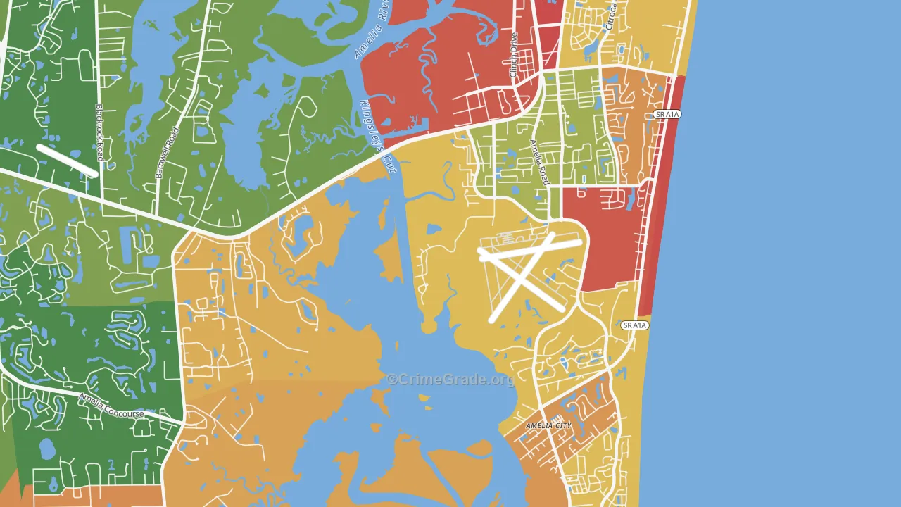 Nassau Village, FL Map of Arson Rates