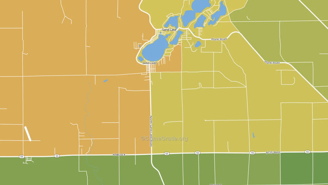 National City, MI Map of Arson Rates