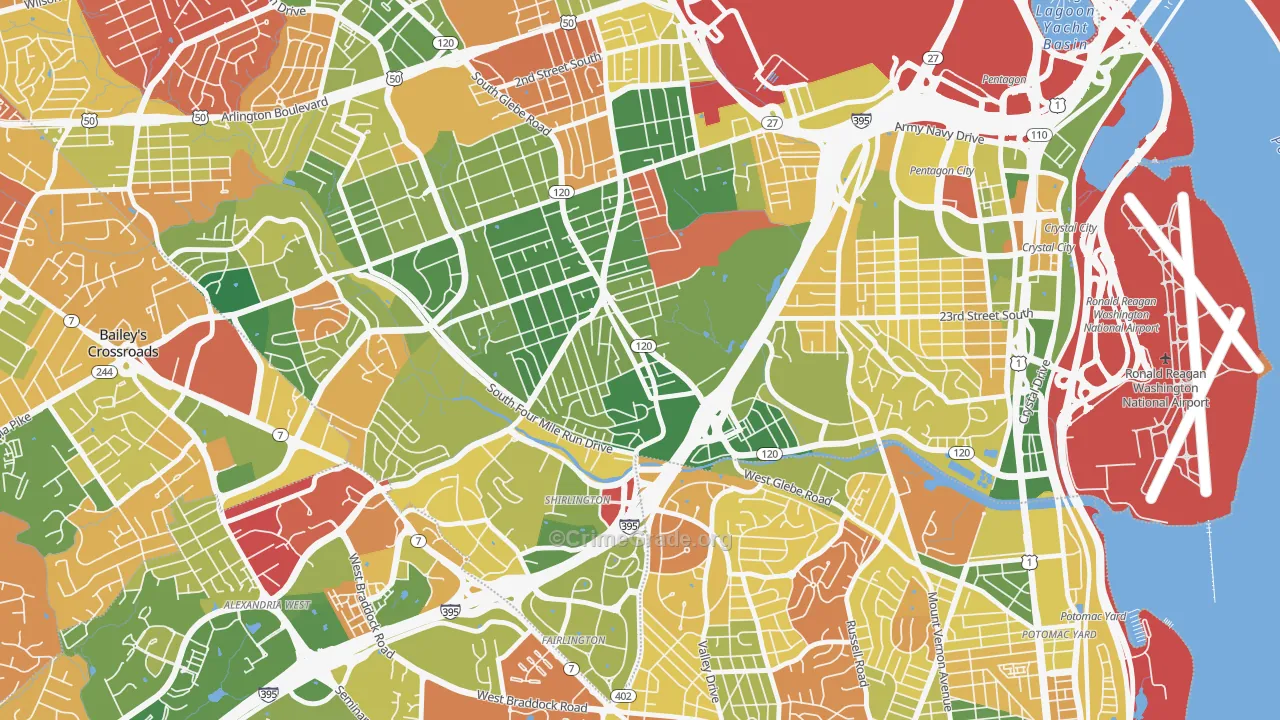 Nauck, Arlington, VA Map of Arson Rates