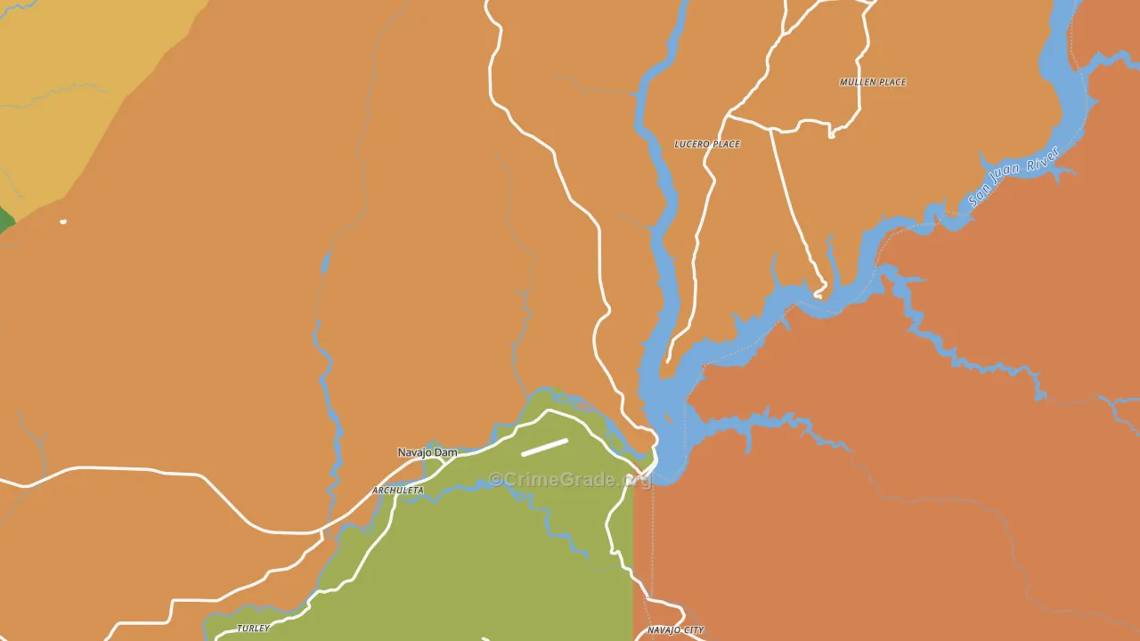 Navajo Dam, NM Map of Arson Rates