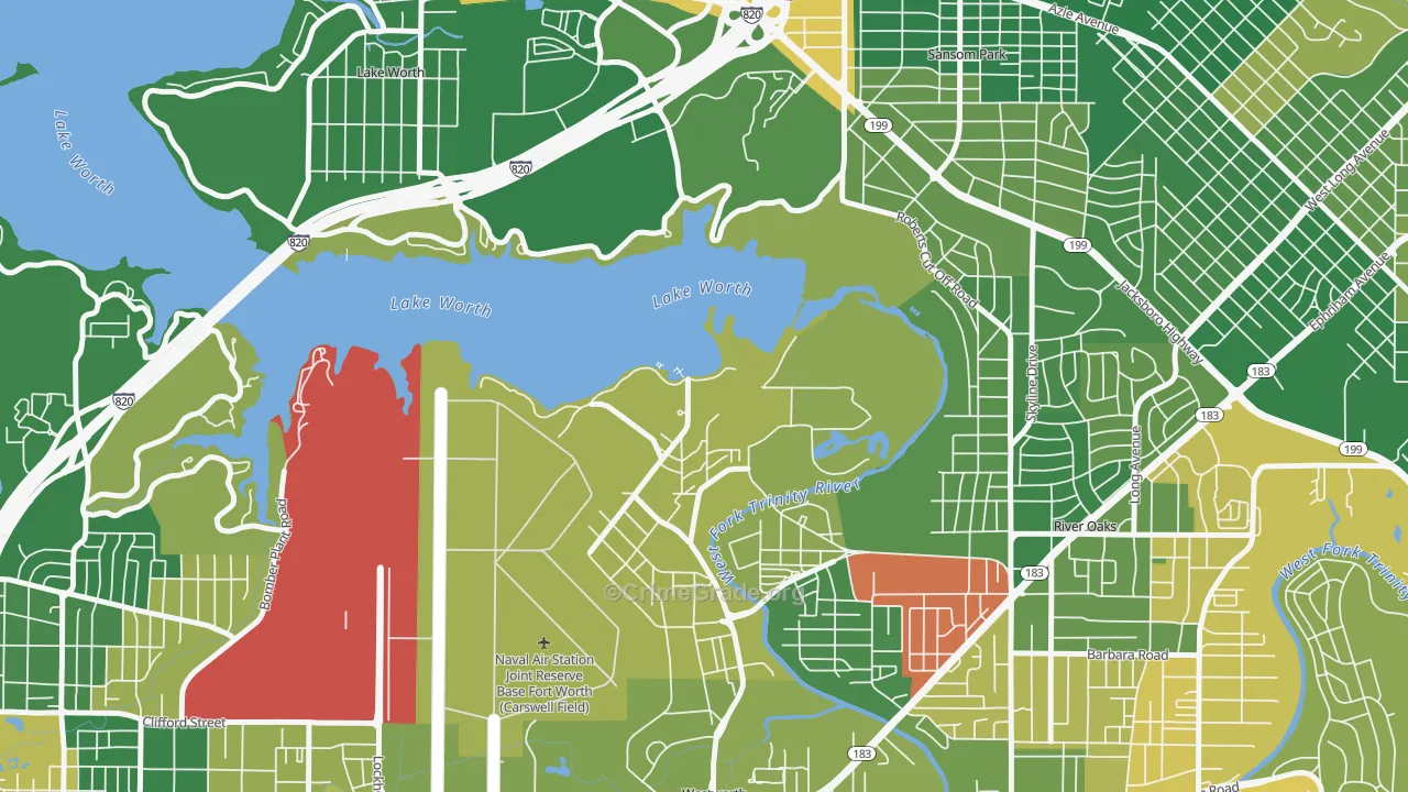 Naval Air Station JRB, TX Map of Arson Rates