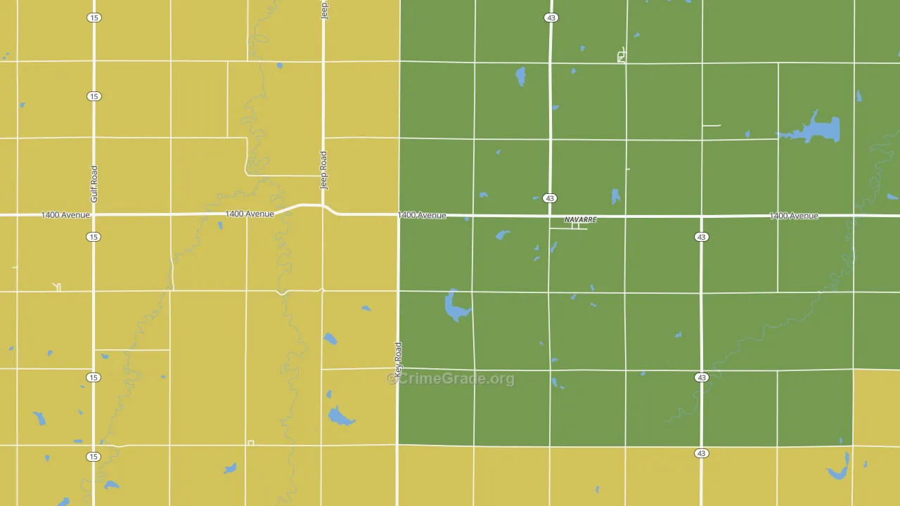 Navarre, KS Map of Arson Rates