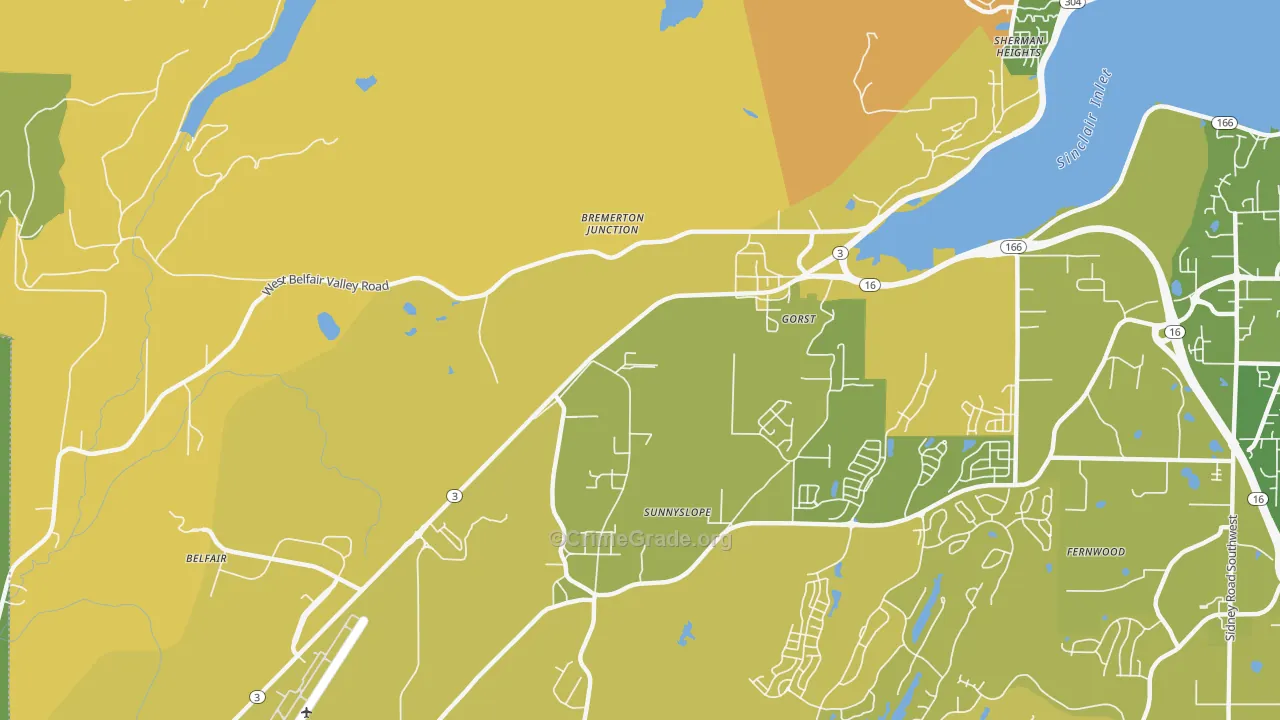 Navy Yard City, WA Map of Arson Rates