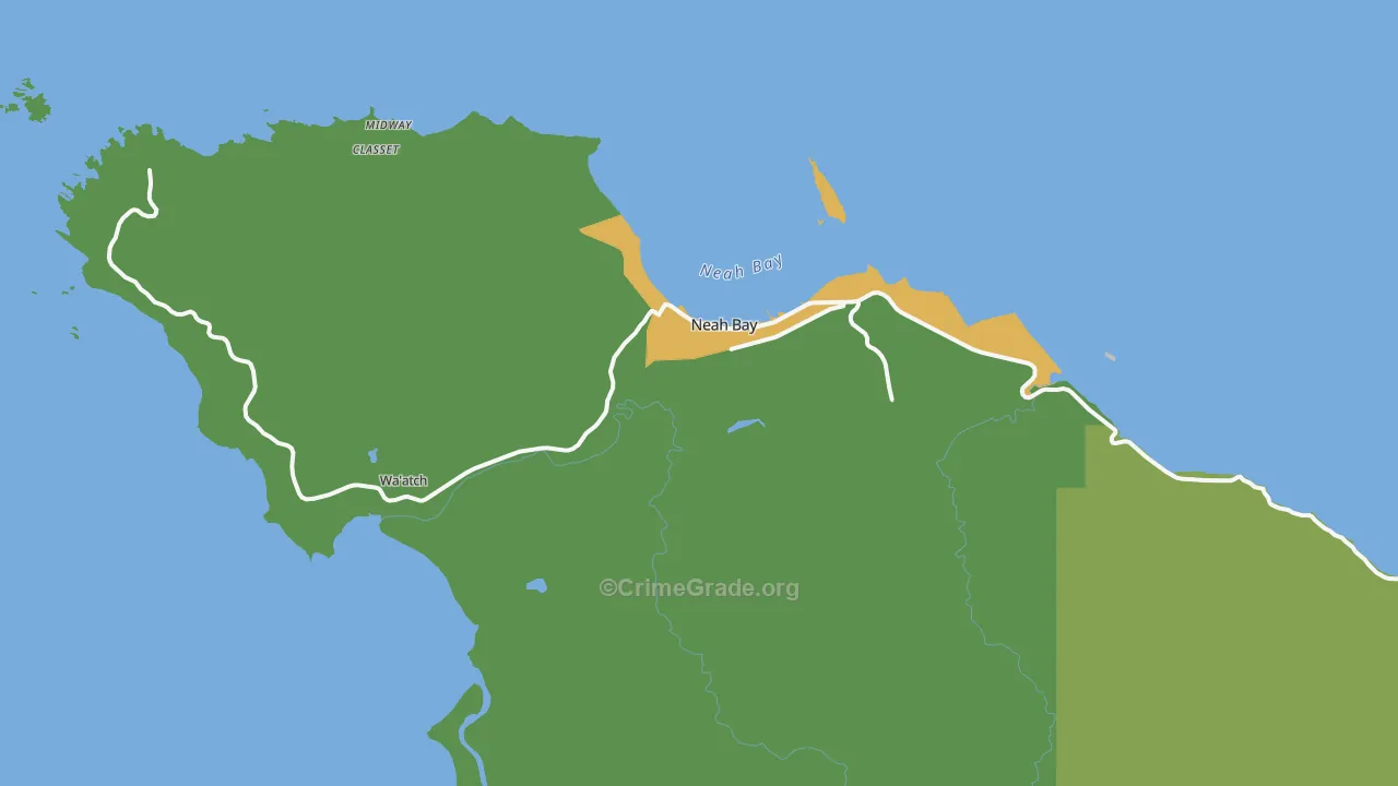 Neah Bay, WA Map of Arson Rates