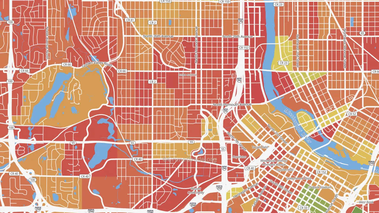 Near North, Minneapolis, MN Map of Arson Rates