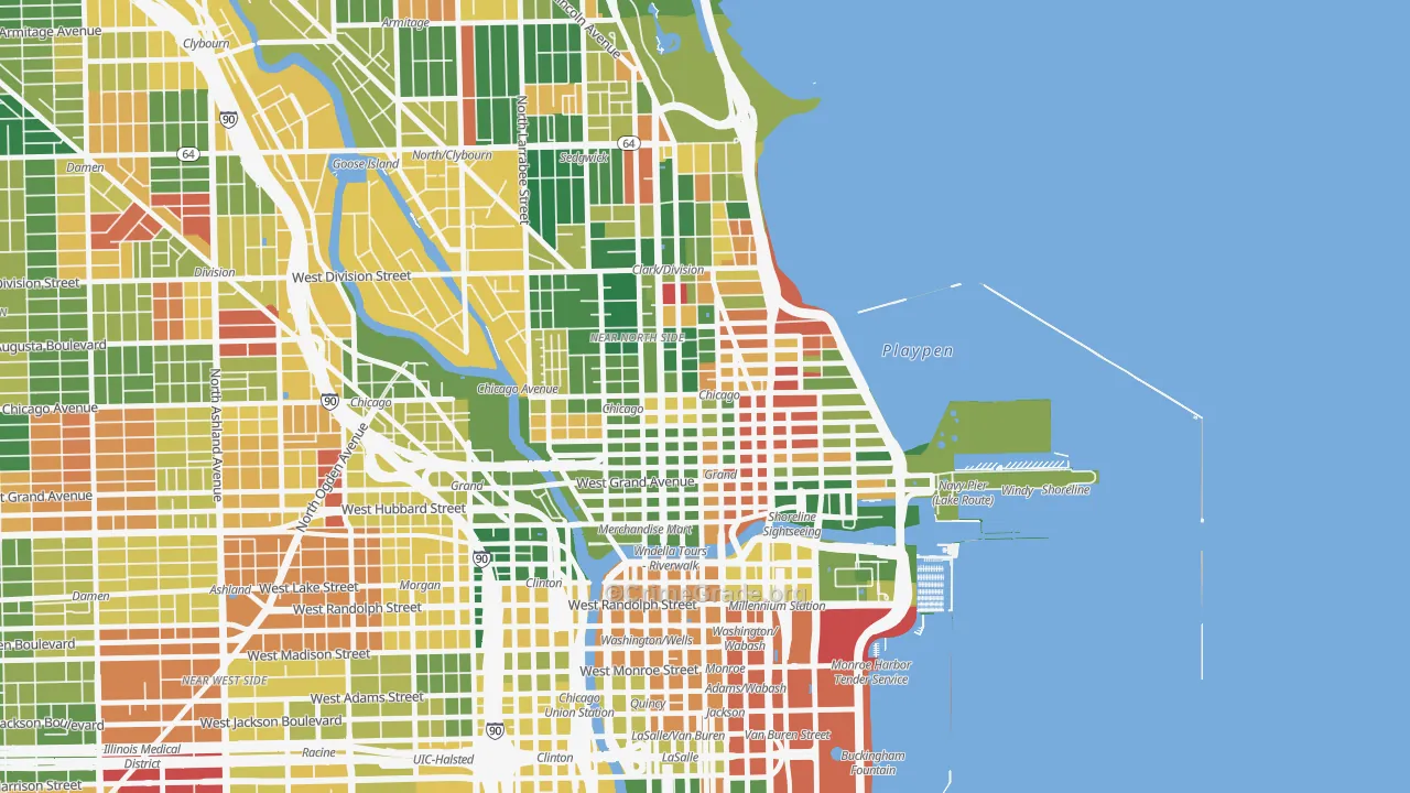 Near North Side, Chicago, IL Map of Arson Rates