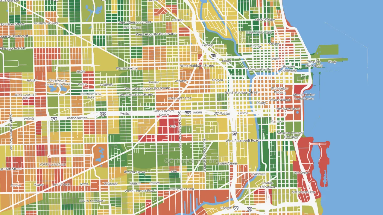 Near West Side, Chicago, IL Map of Arson Rates
