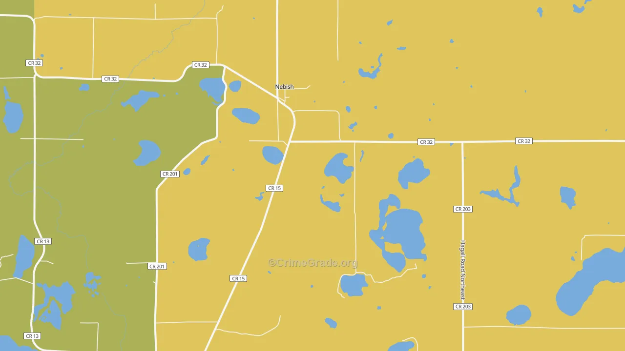 Nebish, MN Map of Arson Rates