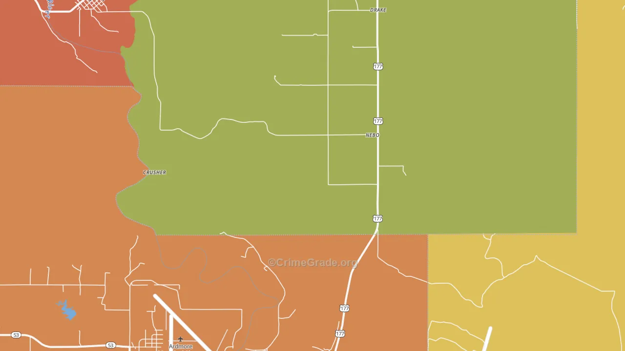 Nebo, OK Map of Arson Rates