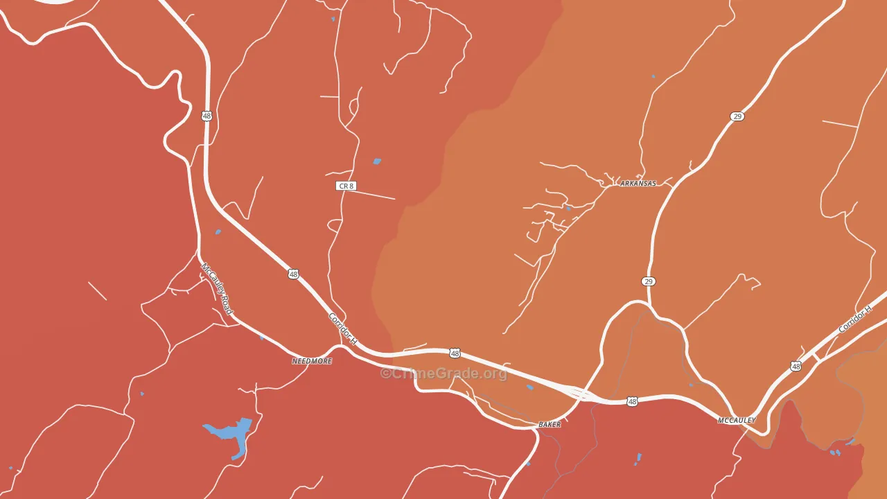 Needmore, WV Map of Arson Rates