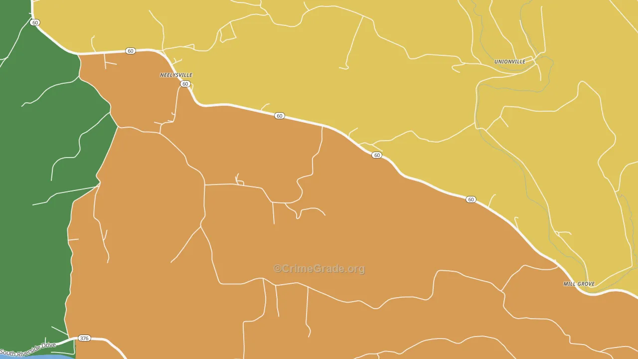 Neelysville, OH Map of Arson Rates