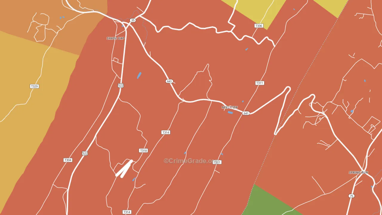 Neelyton, PA Map of Arson Rates
