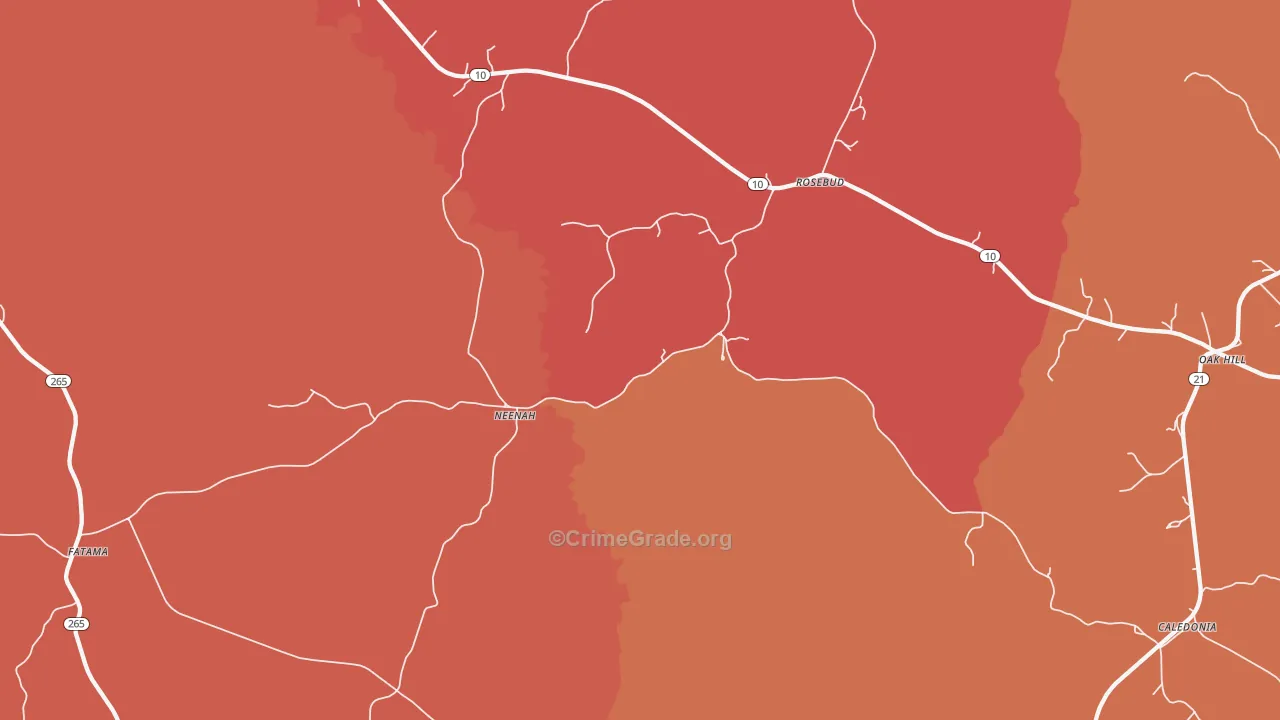 Neenah, AL Map of Arson Rates