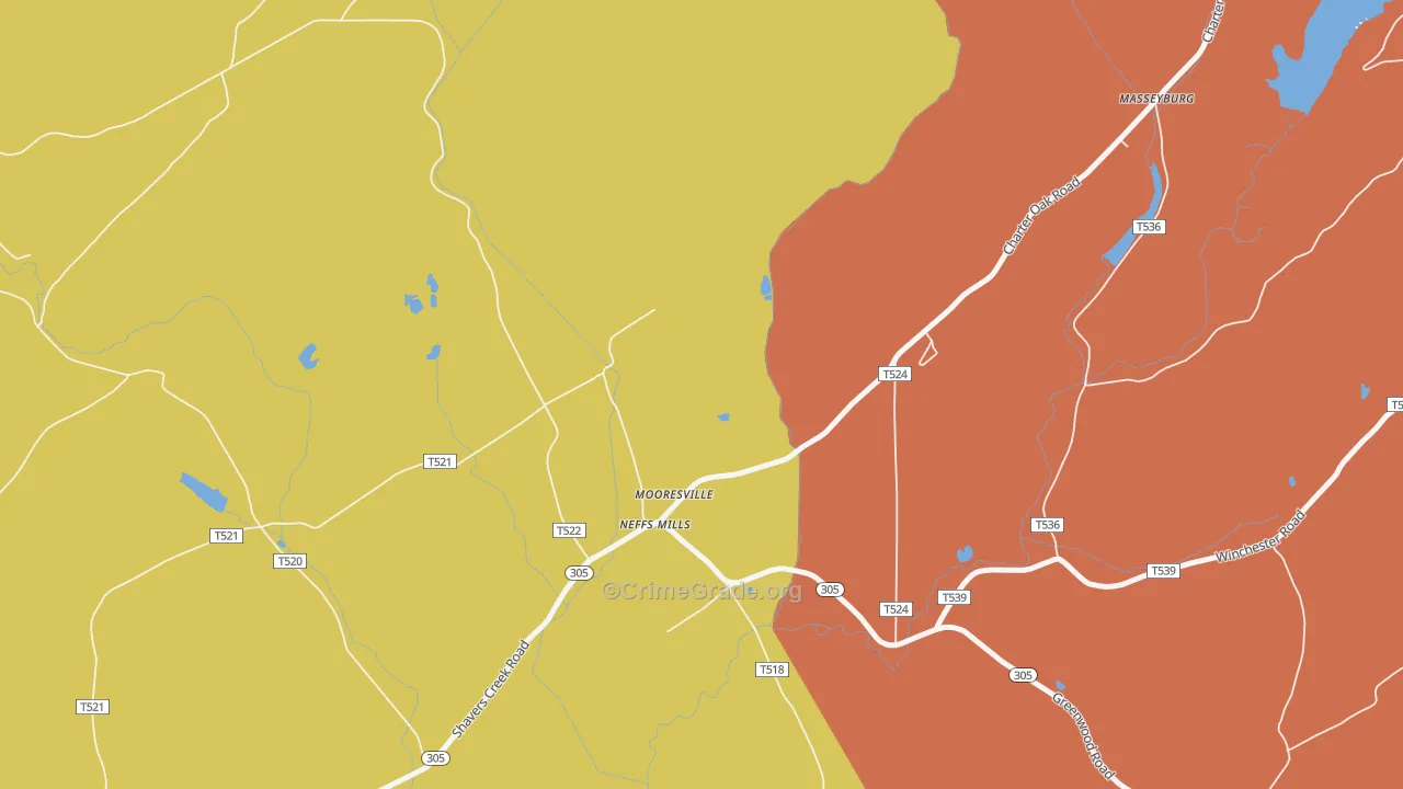 Neffs Mills, PA Map of Arson Rates