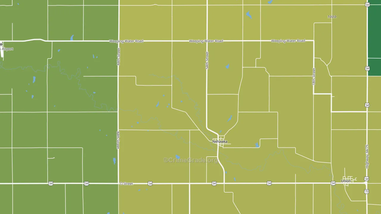 Nehawka, NE Map of Arson Rates