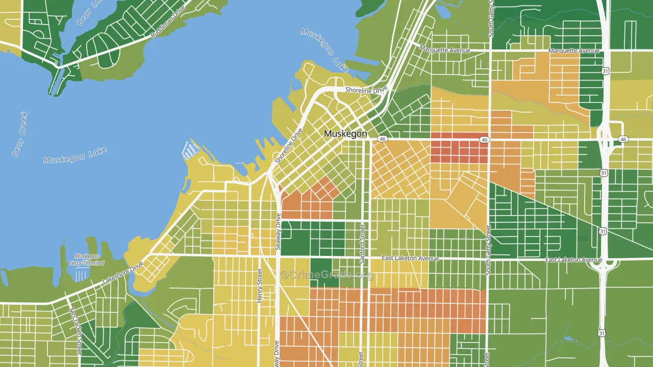 Nelson, Muskegon, MI Map of Arson Rates