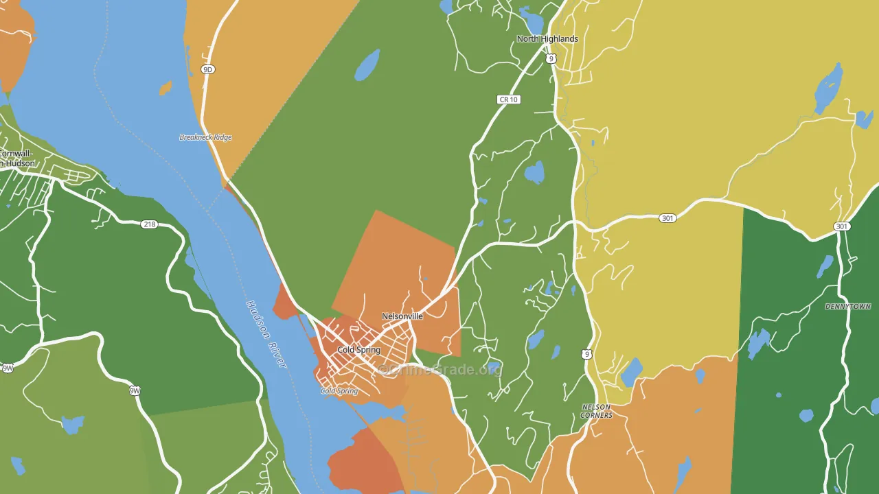 Nelsonville, NY Map of Arson Rates