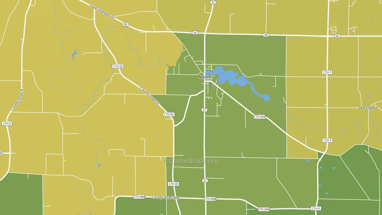 Neosho, WI Map of Arson Rates