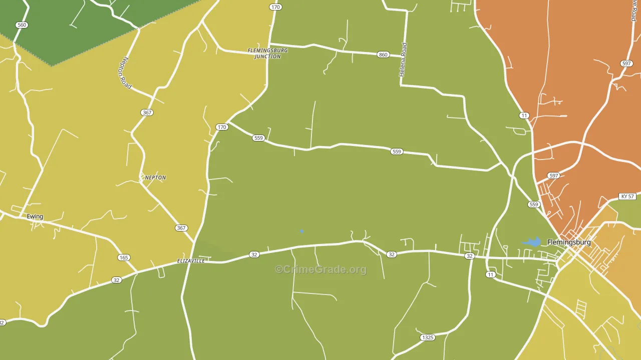 Nepton, KY Map of Arson Rates