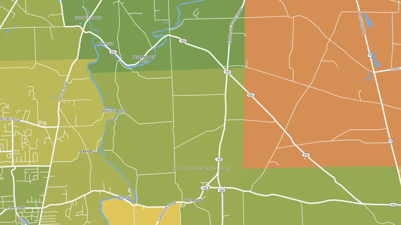 Neshannock Falls, PA Map of Arson Rates