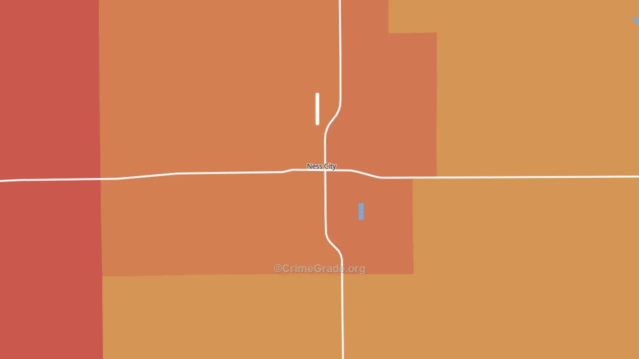 Ness City, KS Map of Arson Rates