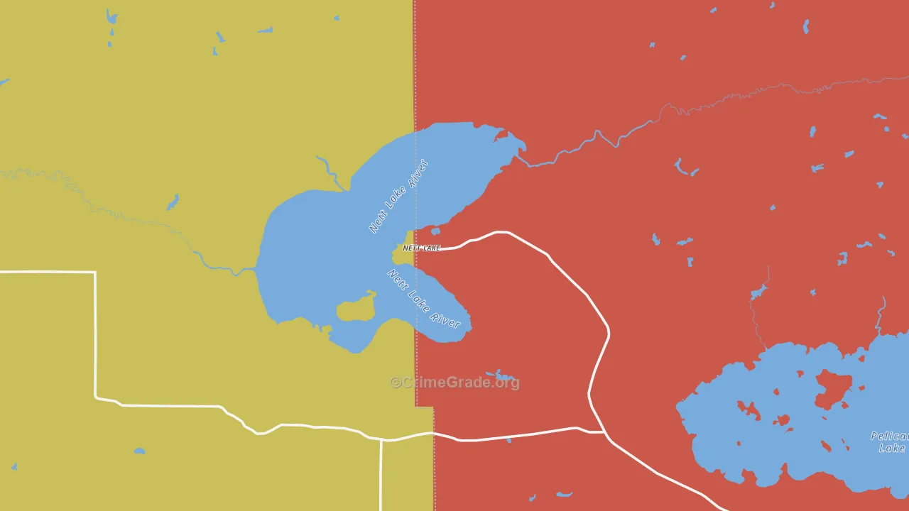Nett Lake, MN Map of Arson Rates