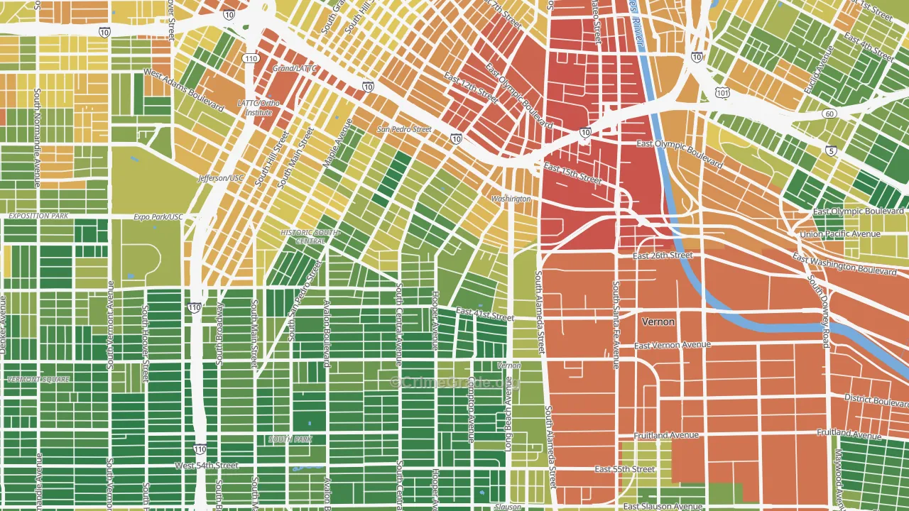 Nevin, Los Angeles, CA Map of Arson Rates