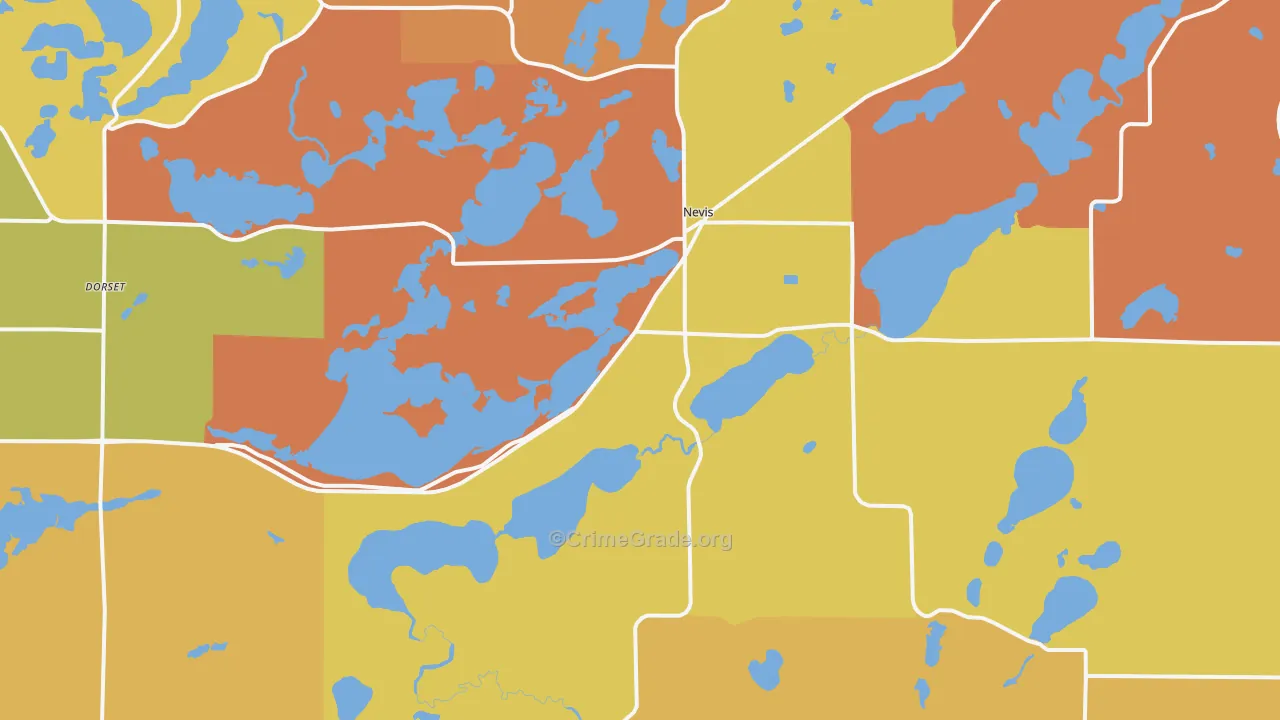 Nevis, MN Map of Arson Rates