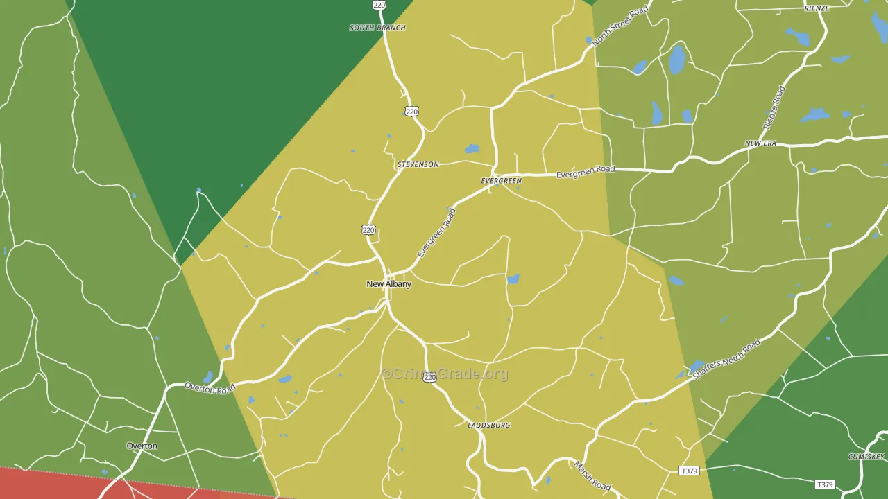 New Albany, PA Map of Arson Rates