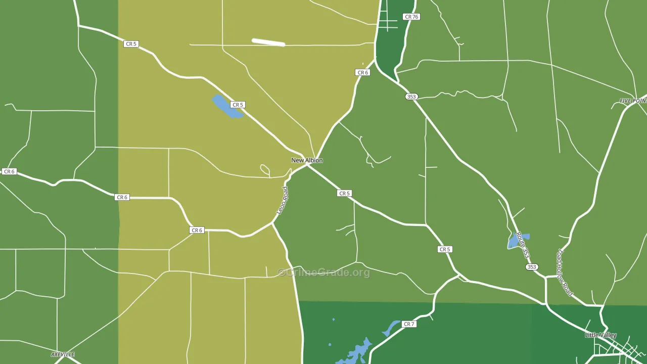New Albion, NY Map of Arson Rates