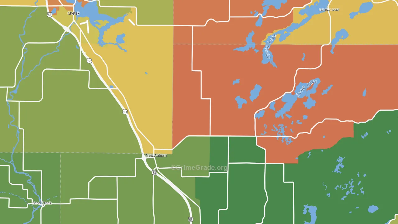 New Auburn, WI Map of Arson Rates
