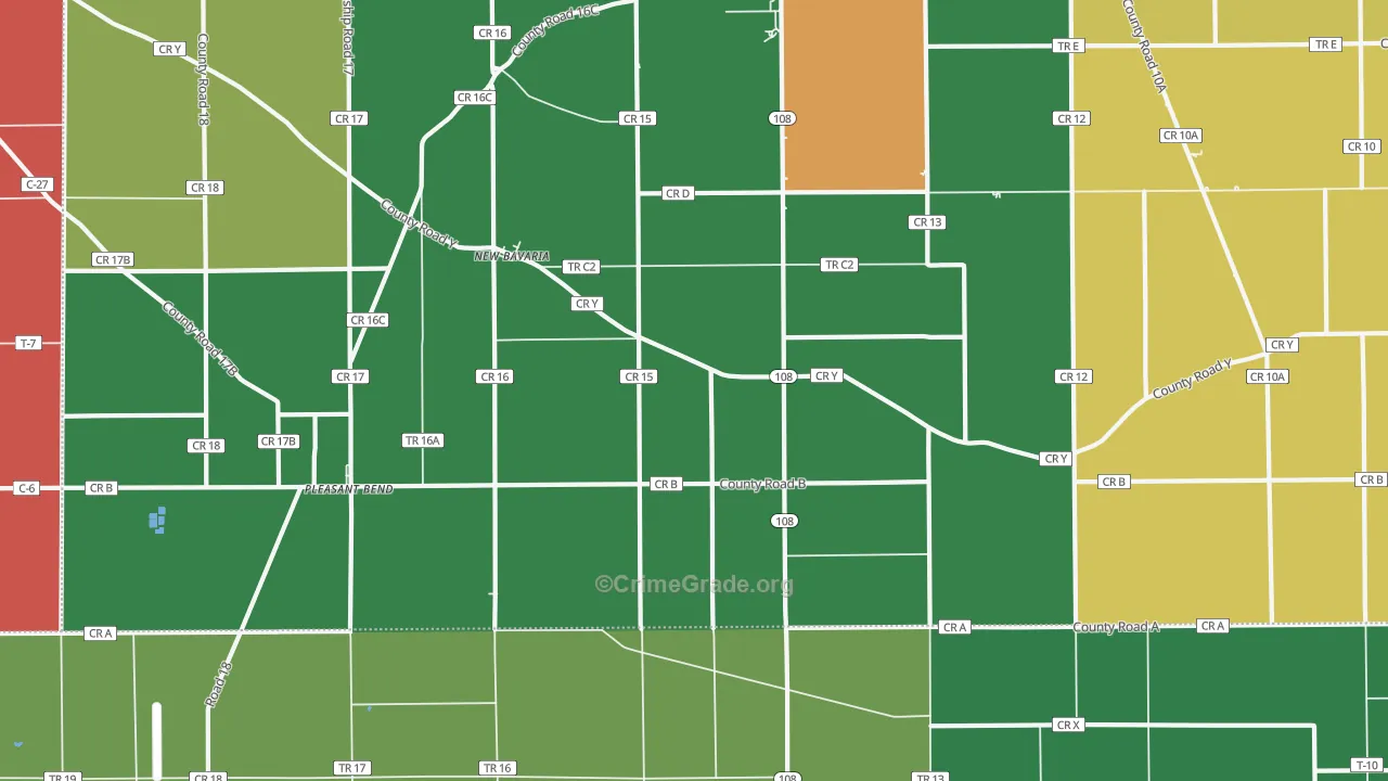 New Bavaria, OH Map of Arson Rates
