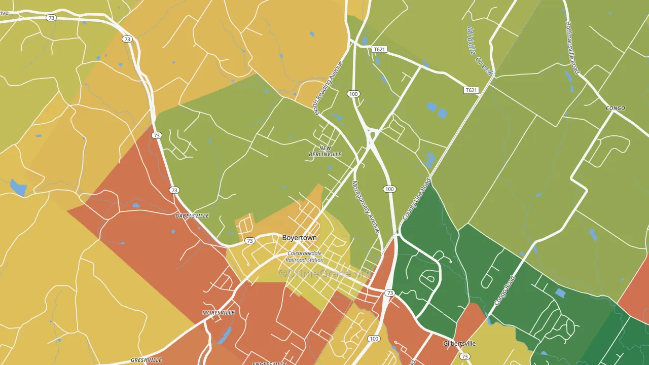 New Berlinville, PA Map of Arson Rates