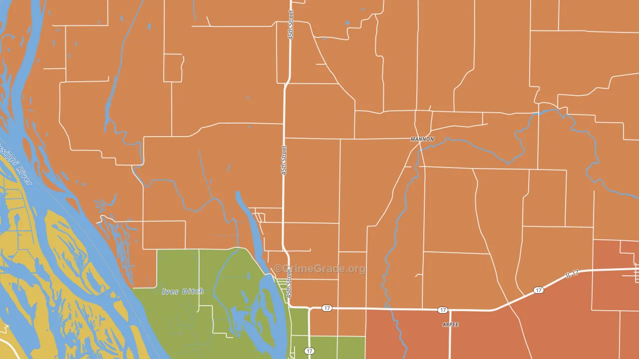 New Boston, IL Map of Arson Rates