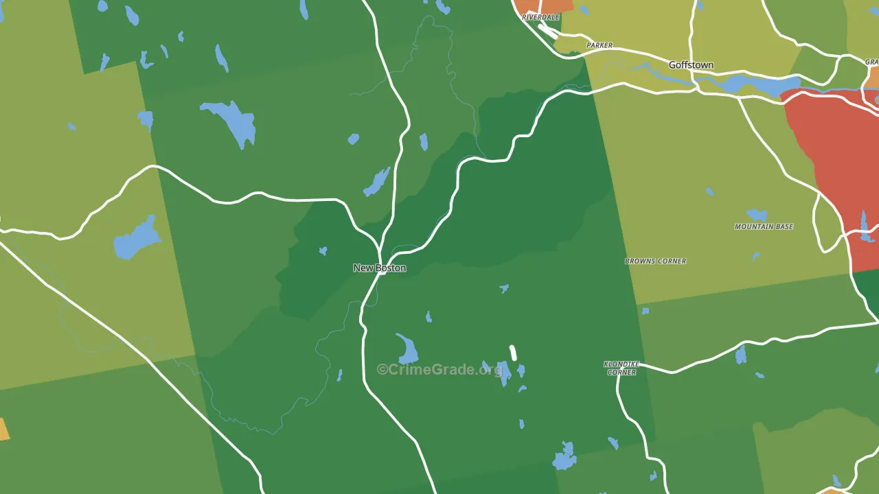 New Boston, NH Map of Arson Rates
