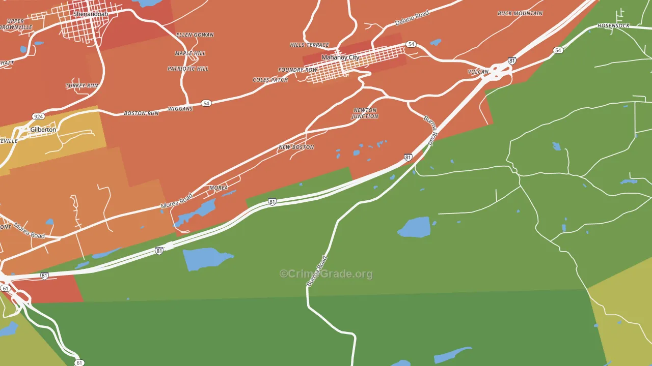 New Boston, PA Map of Arson Rates