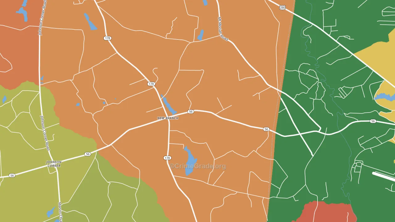 New Branch, GA Map of Arson Rates