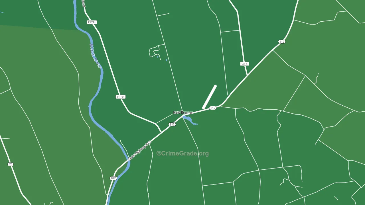 New Bremen, NY Map of Arson Rates