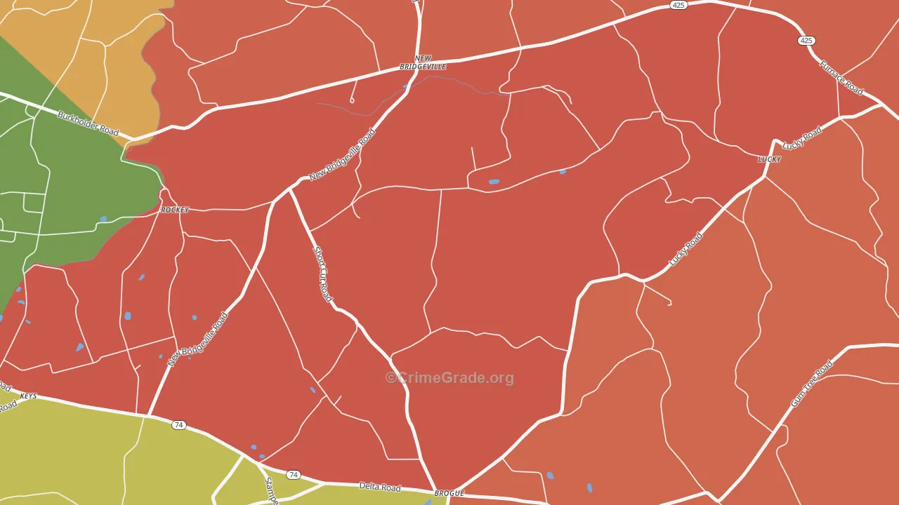 New Bridgeville, PA Map of Arson Rates