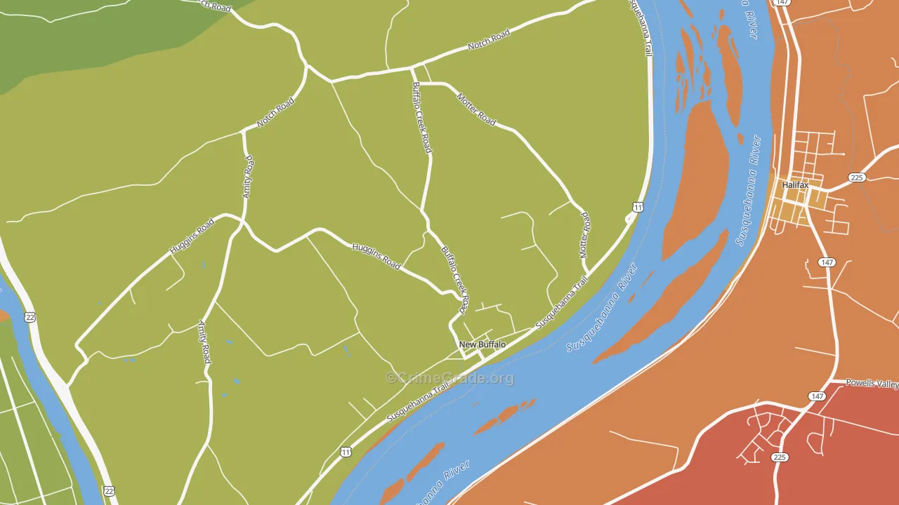 New Buffalo, PA Map of Arson Rates