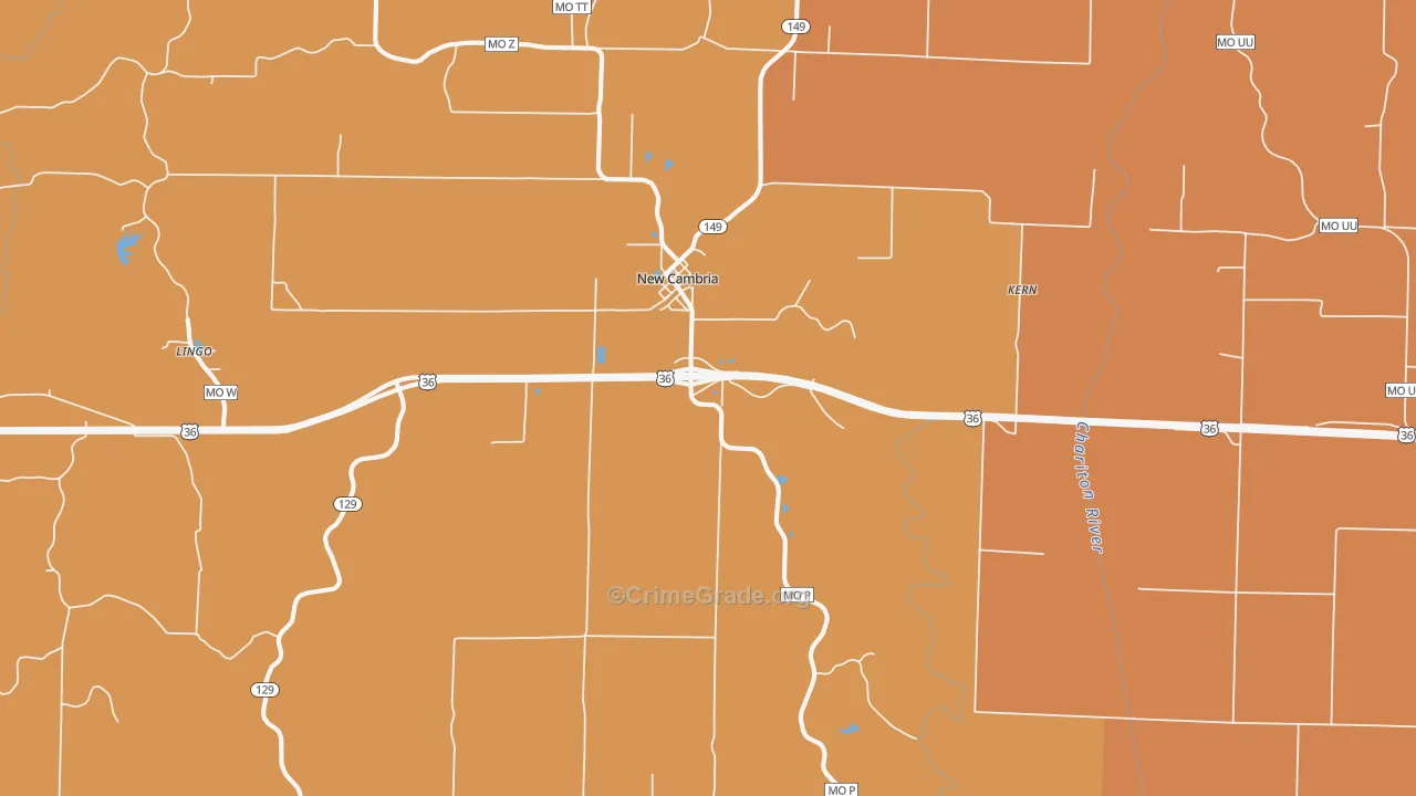 New Cambria, MO Map of Arson Rates