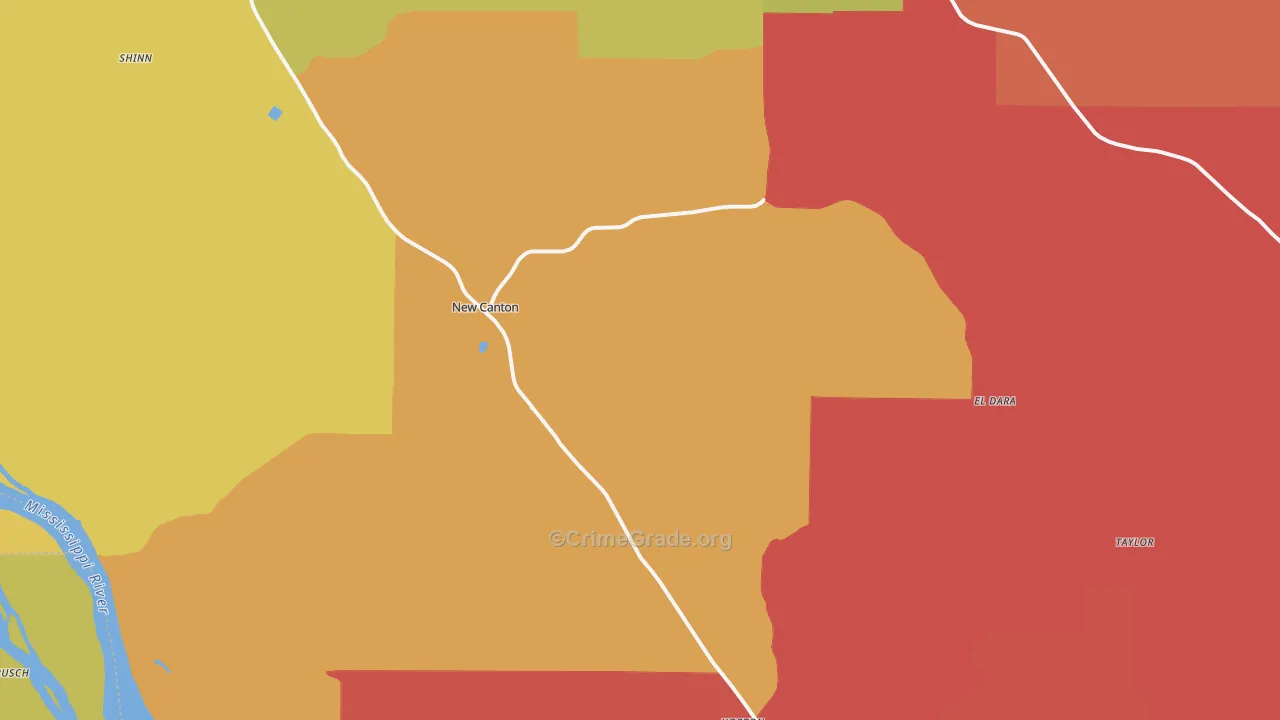 New Canton, IL Map of Arson Rates