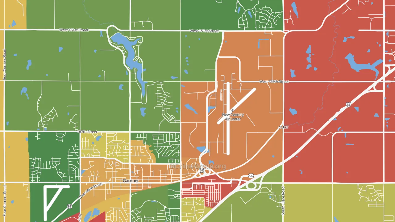 New Century, KS Map of Arson Rates