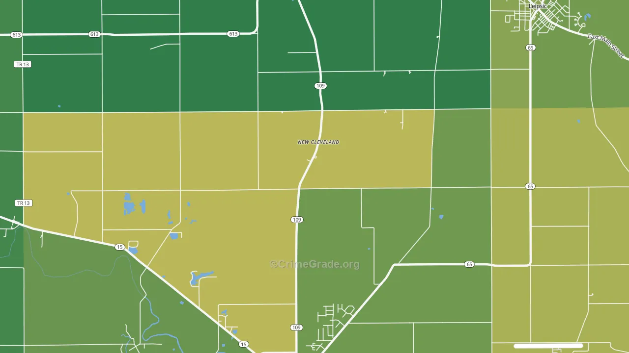 New Cleveland, OH Map of Arson Rates